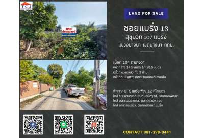 ที่ดิน แบริ่ง13  บางนา